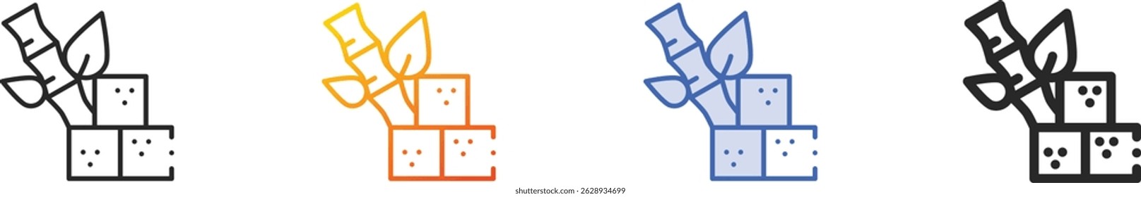sugar icon.Thin Linear, Gradient, Blue Stroke and bold Style Design Isolated On White Background