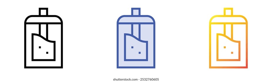icono de tarro de azúcar. Lineal, relleno azul y diseño de estilo degradado aislado sobre fondo blanco