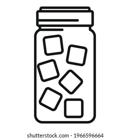 Sugar jar icon. Outline Sugar jar vector icon for web design isolated on white background