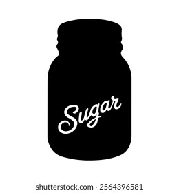 Sugar jar silhouette vector illustration on white background 