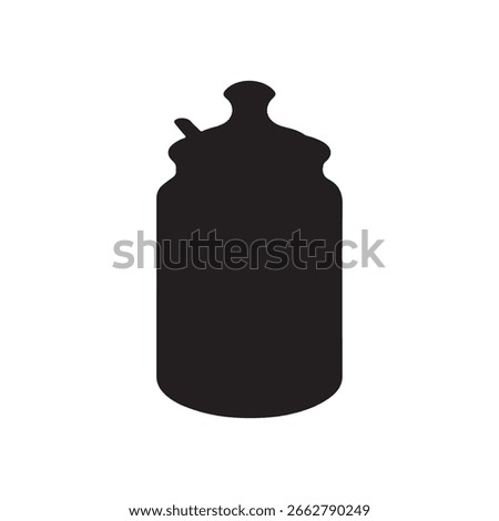 Sugar jar silhouette vector illustration on white background