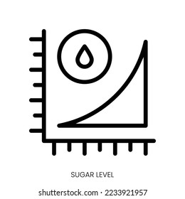 sugar level icon. Line Art Style Design Isolated On White Background