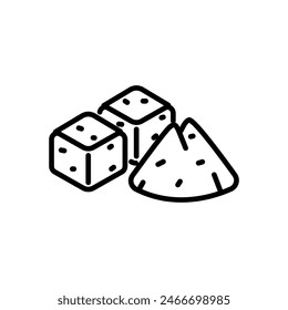 sugar, line icon, isolated background