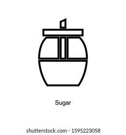 Sugar linear icon vector on white background. Black icon illustration