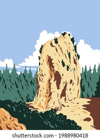 Sugar Loaf Located in Mackinac Island Within Mackinac National Park in Michigan That Existed from 1875 to 1895 WPA Poster Art