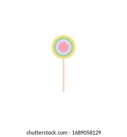 sugar lollipop on white background