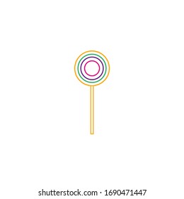 sugar lollipop on white background