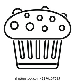 Sugar muffin icon outline vector. Cake food. Sweet bakery