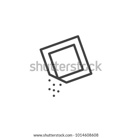 Sugar pack line icon, outline vector sign, linear style pictogram isolated on white. Symbol, logo illustration. Editable stroke