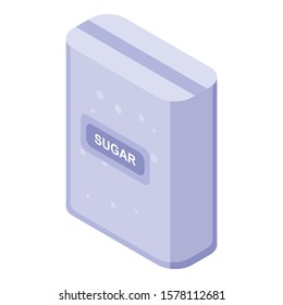 Sugar package icon. Isometric of sugar package vector icon for web design isolated on white background