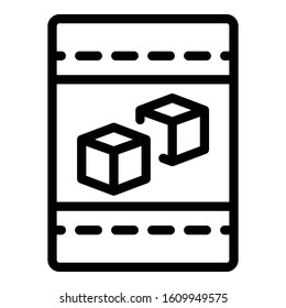 Sugar package icon. Outline sugar package vector icon for web design isolated on white background
