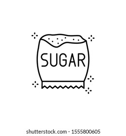 Sugar package icon. Simple line, outline vector of grocery icons for ui and ux, website or mobile application