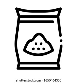 Vector de iconos del paquete de azúcar. Signo de paquete de azúcar de esquema. Ilustración de símbolo de contorno aislado