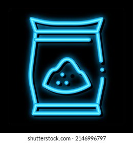 Sugar Package neon light sign vector. Glowing bright icon Sugar Package sign. transparent symbol illustration