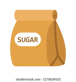 Sugar package vector food design isolated white. Icon product illustration paper packaging symbol and ingredient pack and bag sachet organic. Box packet sweet spices and container sucrose kitchen
