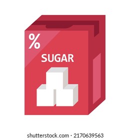 El paquete de azúcar vector diseño de alimentos aislado blanco. Icono de la ilustración del producto el símbolo de embalaje de papel y el paquete de ingredientes y bolso de sobres orgánicos. Box sobre especias dulces y cocina de sacarosa de recipientes