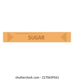 Sugar packaging bag for tea and vector package design isolated white. Illustration paper container and retail product ingredient. Icon packet symbol and sweet sign vertical. Closed box sample wrap