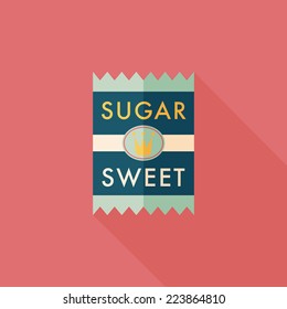 sugar packet flat icon with long shadow,eps10