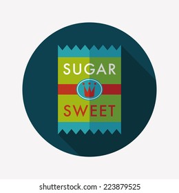 sugar packet flat icon with long shadow,eps10