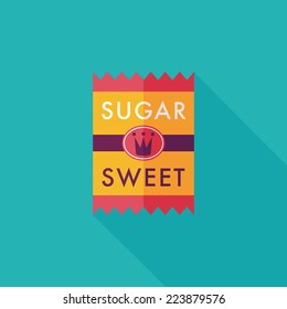 sugar packet flat icon with long shadow,eps10