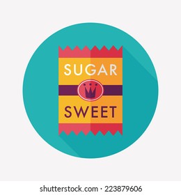 sugar packet flat icon with long shadow,eps10