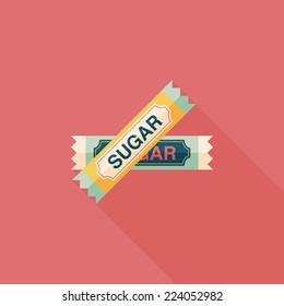 sugar packet flat icon with long shadow,eps10