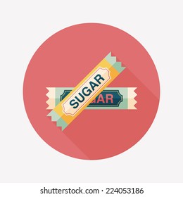 sugar packet flat icon with long shadow,eps10
