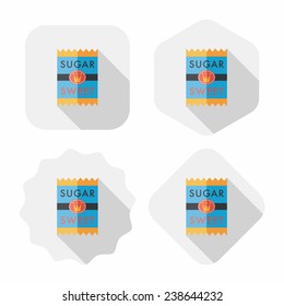 sugar packet flat icon with long shadow, eps10