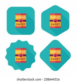 sugar packet flat icon with long shadow, eps10