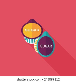 sugar packet flat icon with long shadow, eps10