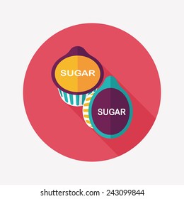 sugar packet flat icon with long shadow, eps10