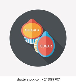 sugar packet flat icon with long shadow, eps10