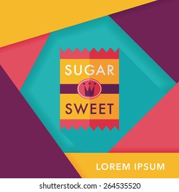 sugar packet flat icon with long shadow,eps10