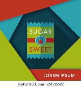 sugar packet flat icon with long shadow,eps10