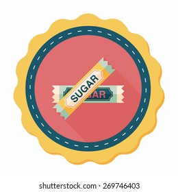 sugar packet flat icon with long shadow,eps10