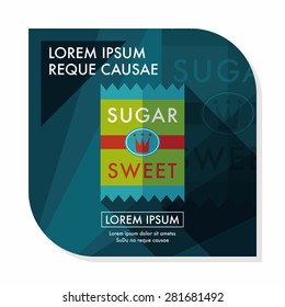 sugar packet flat icon with long shadow,eps10