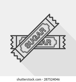 sugar packet flat icon with long shadow, line icon