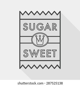 sugar packet flat icon with long shadow, line icon