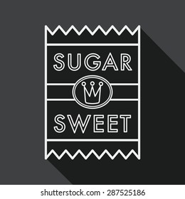 sugar packet flat icon with long shadow, line icon