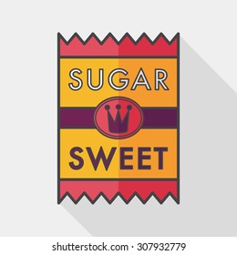 sugar packet flat icon with long shadow,eps10