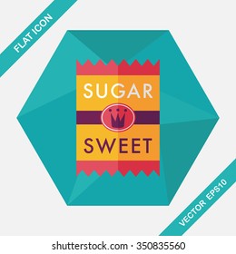 sugar packet flat icon with long shadow,eps10
