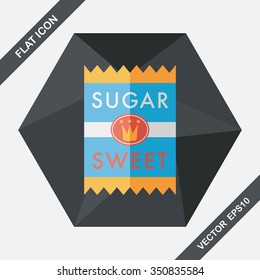 Sugar Packet Flat Icon With Long Shadow,eps10