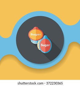 sugar packet flat icon with long shadow,eps10