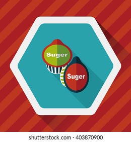sugar packet flat icon with long shadow,eps10