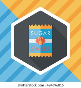 sugar packet flat icon with long shadow,eps10