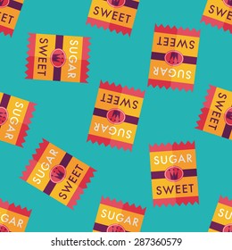 sugar packet flat icon,eps10 seamless pattern background