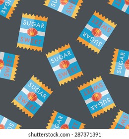 sugar packet flat icon,eps10 seamless pattern background