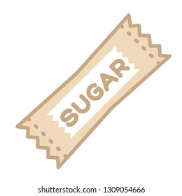 Sugar packet vector illustration in line color design