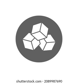 Sugar pieces graphic icon. Sugar cubes symbol in the circle isolated on white background. Vector illustration