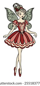 Sugar plum fairy. Vector isolated illustration.